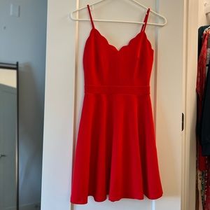 Red mini dress